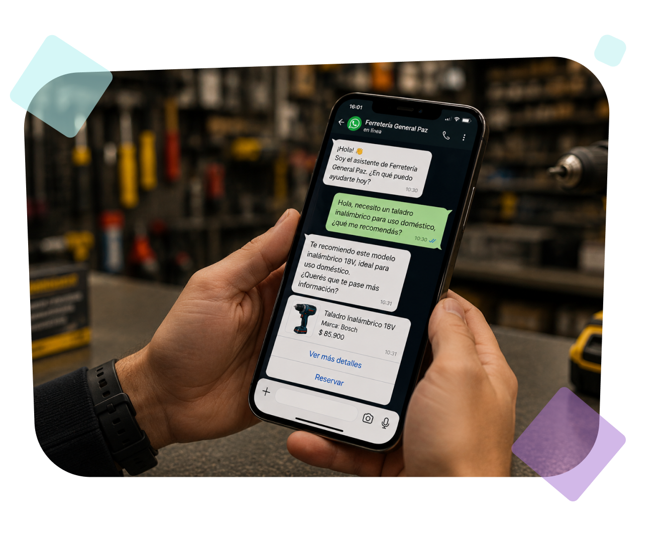 Ferretería General Paz — AI WhatsApp agent for hardware retail customer service